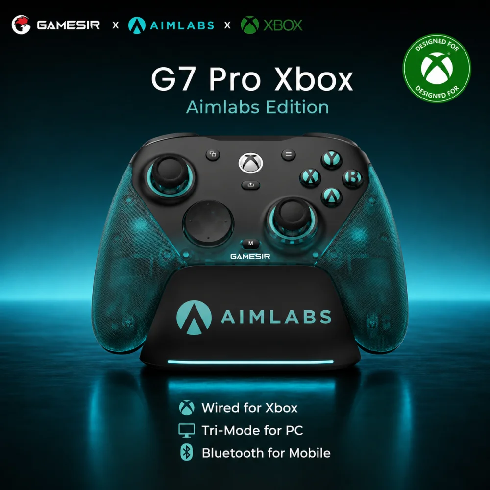 GameSir G7 Pro Aimlabs Edition Standard Version Xbox Controller Wired for Xbox Tri-Mode for PC Bluetooth for Mobile TMR Sticks