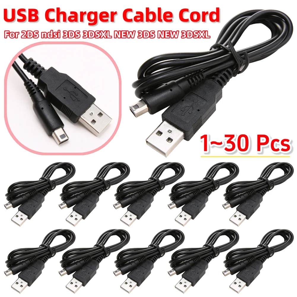 1-30 Stück USB-Ladekabel für Nintendo 2DS NDSI 3DS 3DSXL NEW 3DS NEW 3DSXL Spielkonsole Stromkabel 100cm Ladeadapter Datenkabel ﻿