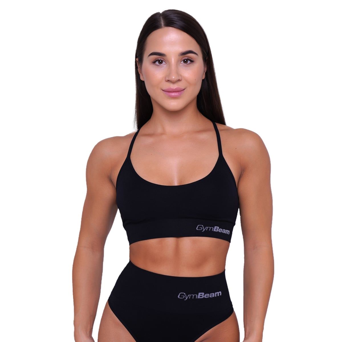 Reggiseno sportivo donna String nero con spalline regolabili 1 St
