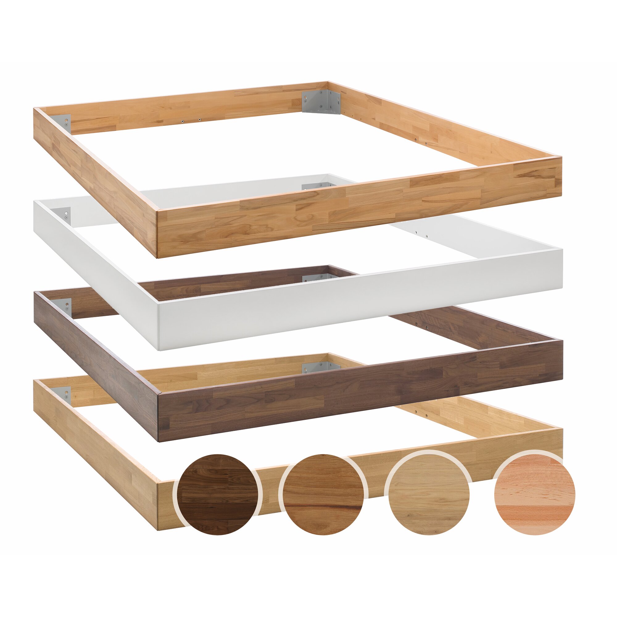 Hasena Moderno Massivholz Bettrahmen Trento 16 120x200 cm / Eiche bright, geölt