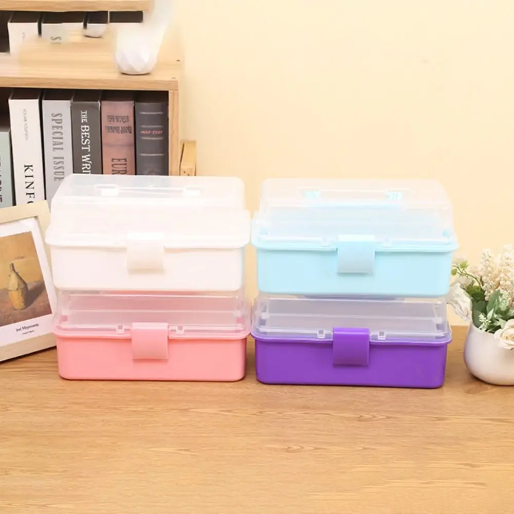 2/3 Schichten große Kapazität Aufbewahrungsbox faltbar multifunktionale Kunststoff tragbare Make-up Haarnadel Organizer Nail Art Schmuckschatulle