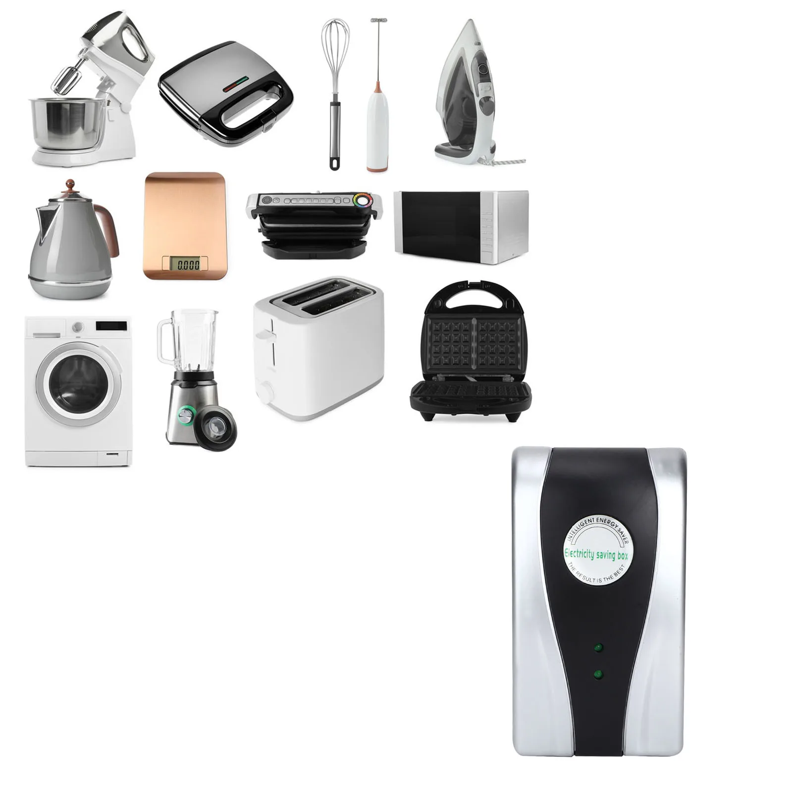 Boîtier d'économie d'énergie ABS à brancher pour appareils électroménagers : climatiseur, réfrigérateur, machine à laver