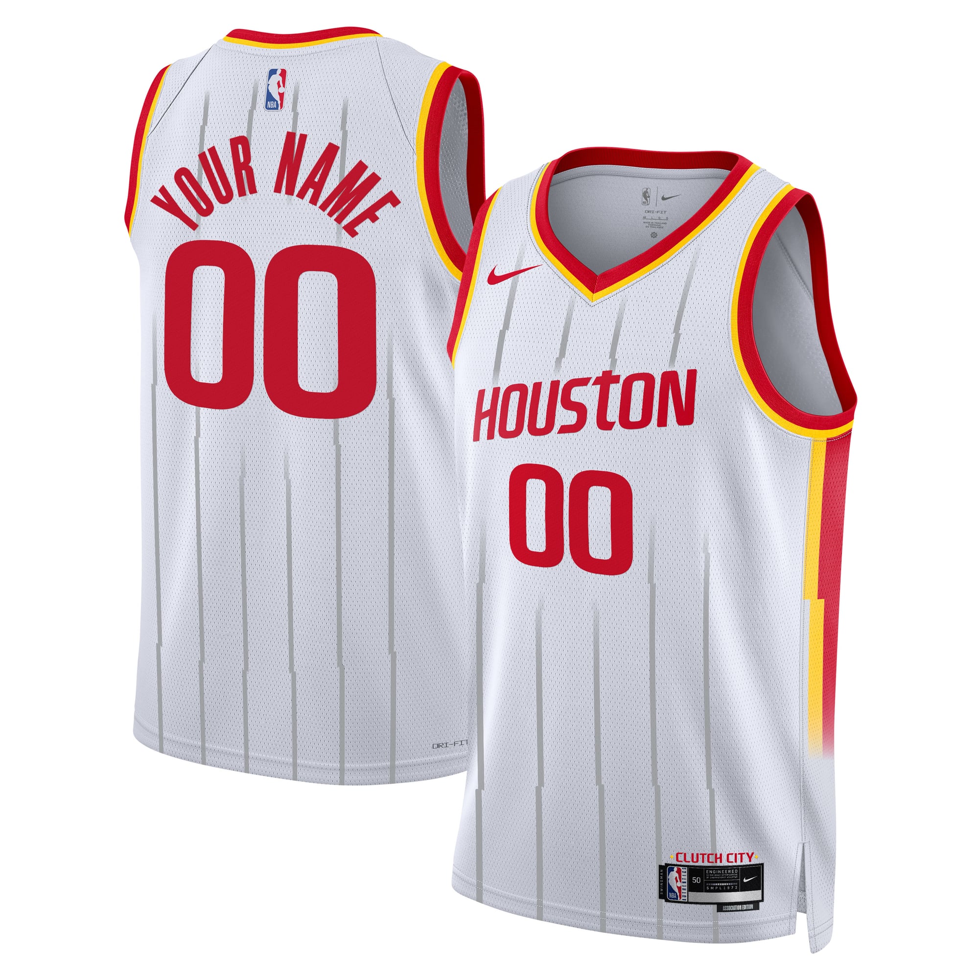 Maillot réplique Nike Association Swingman des Houston Rockets - Personnalisable - Unisexe - unisexe Taille: L