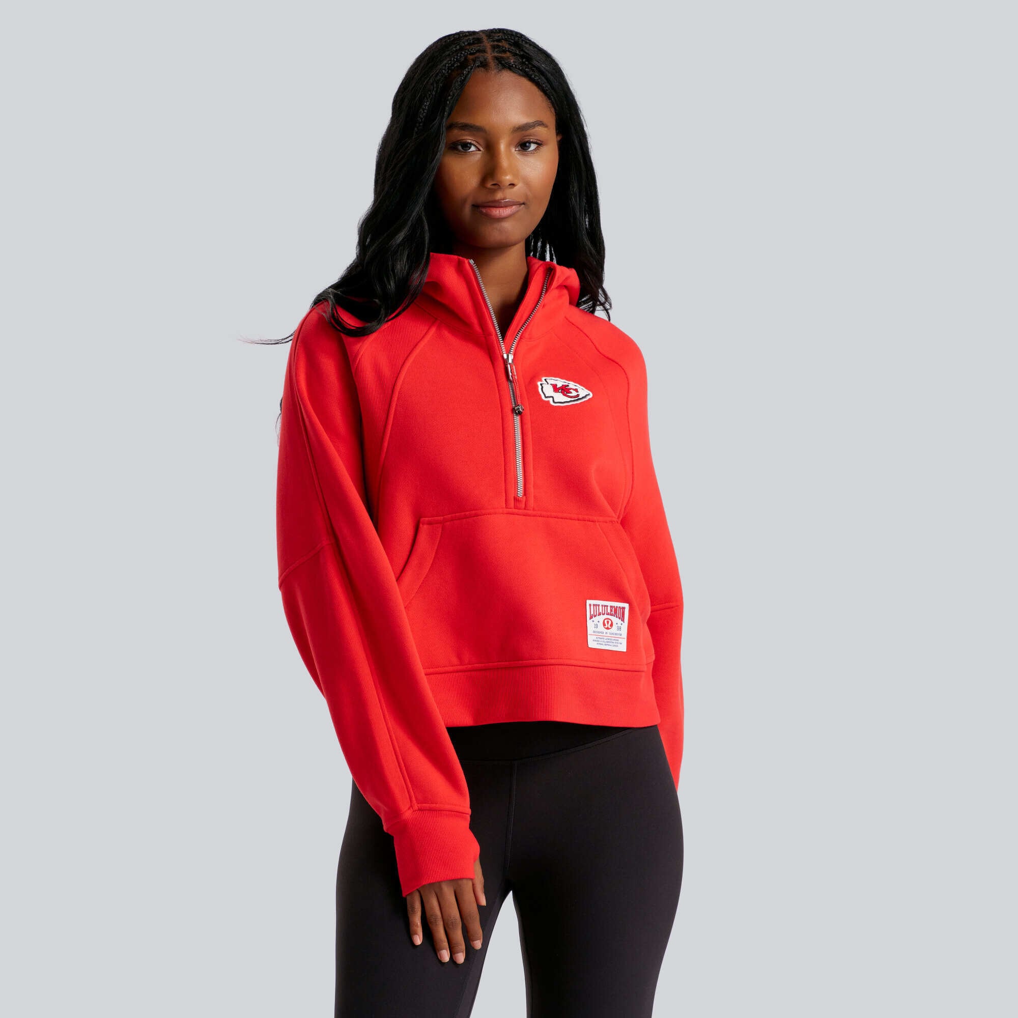 lululemon Damen-Hoodie „True Red Kansas City Chiefs Scuba Oversized Half-Zip“