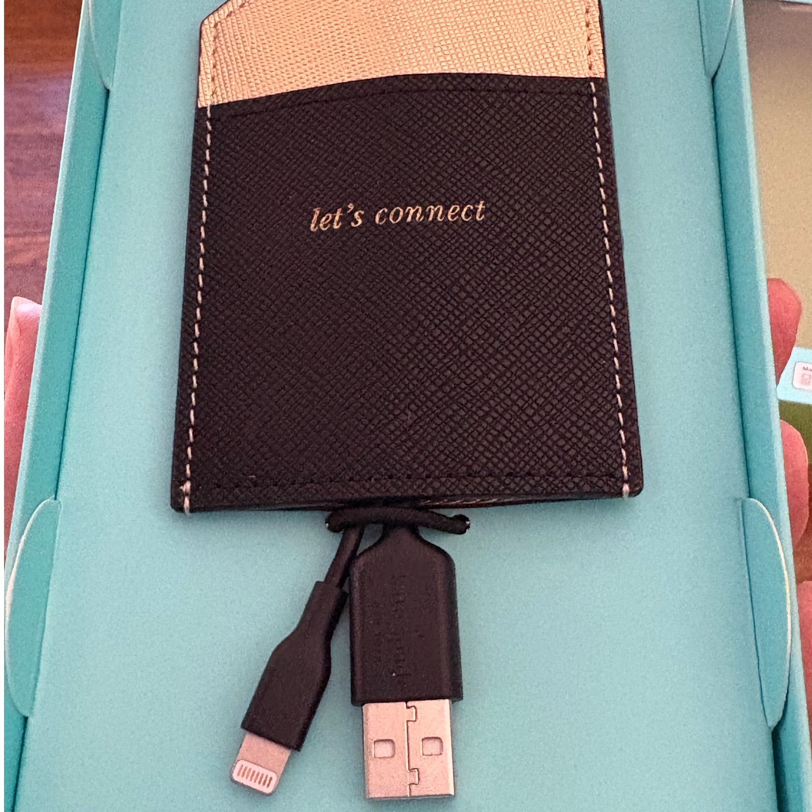 Kate Spade Cell Phones & Accessories | Kate Spade New York Portable Charger Lightning Cable - Lets Connect New | Color: Black/Gold | Size: Os