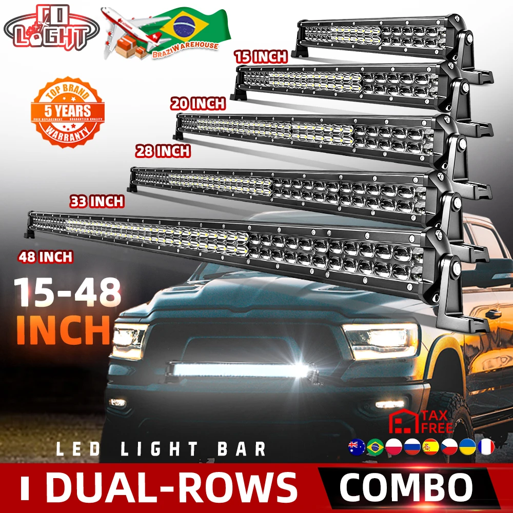 CO LIGHT Dual-LED-Lichtleiste für den Offroad-Einsatz, 15 Zoll, 20 Zoll, 24 Zoll, 33 Zoll, 42 Zoll, 48 Zoll, Spot-Flood-Combo-Beam für SUV 4X4, 12 V, 24 V, Auto-LED-Lichtleiste