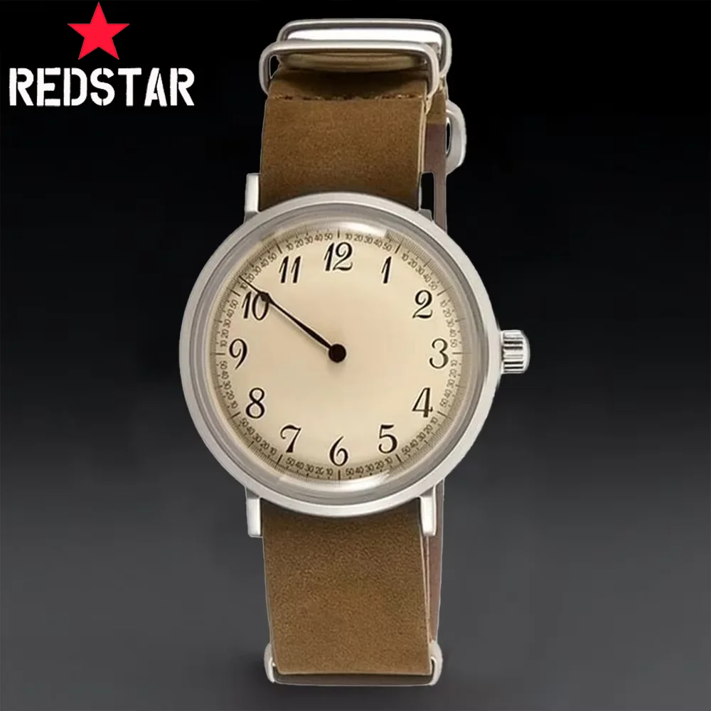 Red Star 40 mm Fliegeruhr 1963 Antike russische U-Boot-Serie Einzelzeiger Herrenuhren Handaufzug mechanische Armbanduhr
