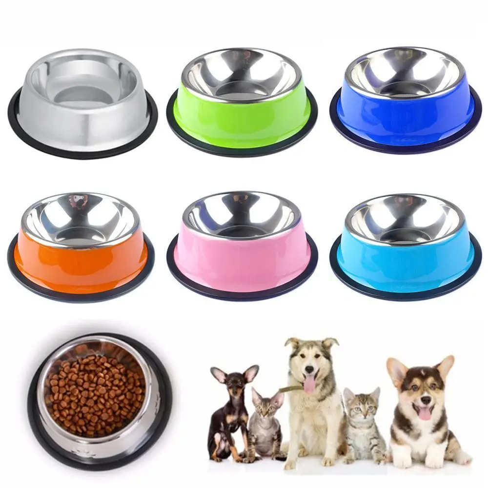 200-1600ml Edelstahl Hunde Schüssel Katzen rutsch festes Futter Trinkwasser Essen Behälter Gericht Welpen Kätzchen Feeder Haustier liefert