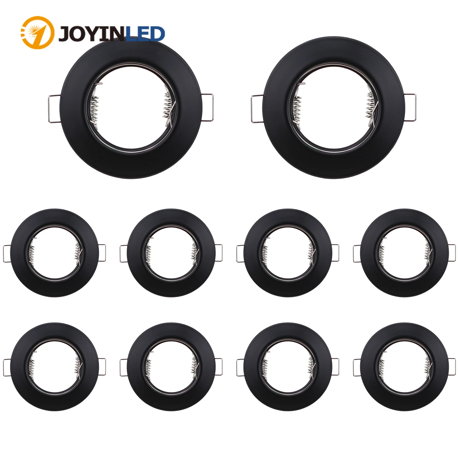 1/10 Stück Einbauleuchten-Rahmen Deckenmontage Einbaustrahler LED Halogen GU10 MR16 Lampenfassung Schwarz Chrom Runde Downlights