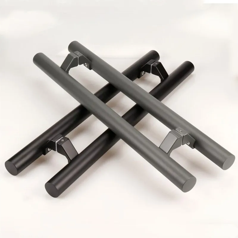 Schwarzer Verdickter Edelstahl Quadratischer Türgriff Glastürgriff Push-Pull-Türgriff Gerahmter Türgriff (XYLS-040)