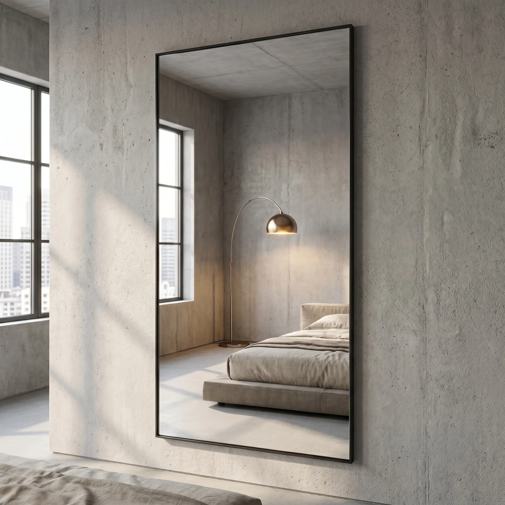 Superaly 180x80cm Ganzkörperspiegel, Standspiegel, Wandspiegel mit Aluminiumrahmen, Bruchsicheres Glas für Schlafzimmer, Flur