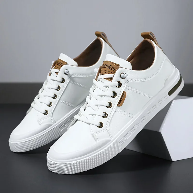 Neue Herrenschuhe, atmungsaktiv und hochwertig, vielseitig einsetzbar, hochwertige Freizeitschuhe aus Leder, Sport-PU-Freizeitschuhe, modische Turnschuhe