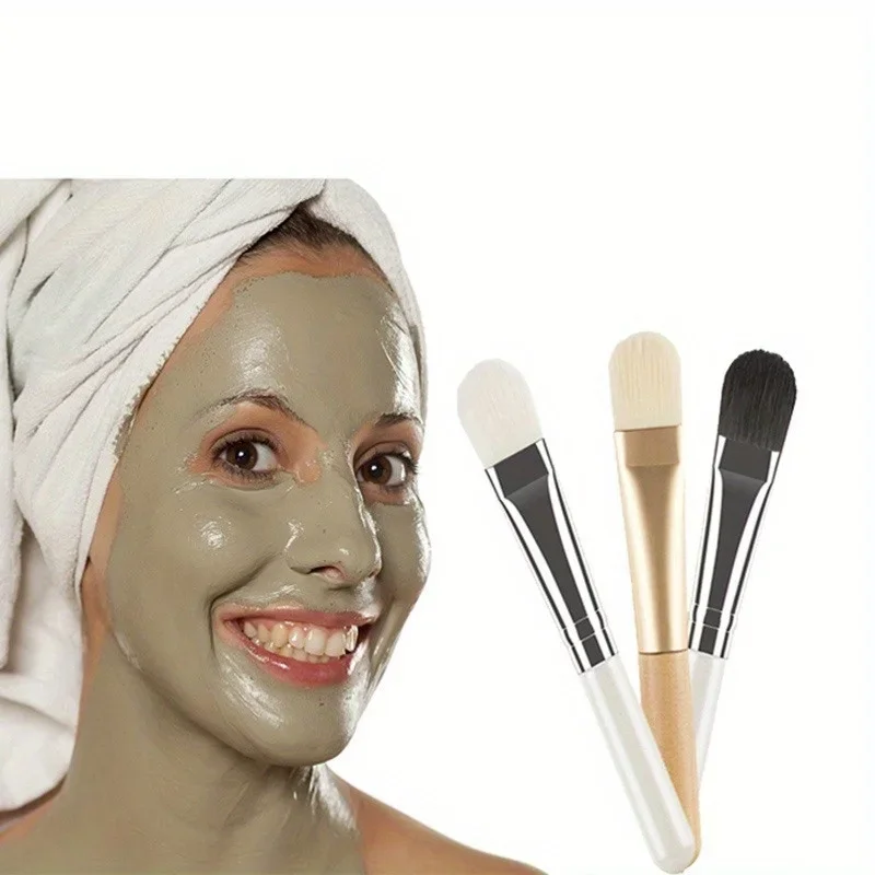 1pc Gesichtsmaske Weichen Pinsel Holzgriff Tragbare Gesicht Hautpflege Schönheit Kosmetik Werkzeug Fächerförmigen Professionelle Make-Up Pinsel