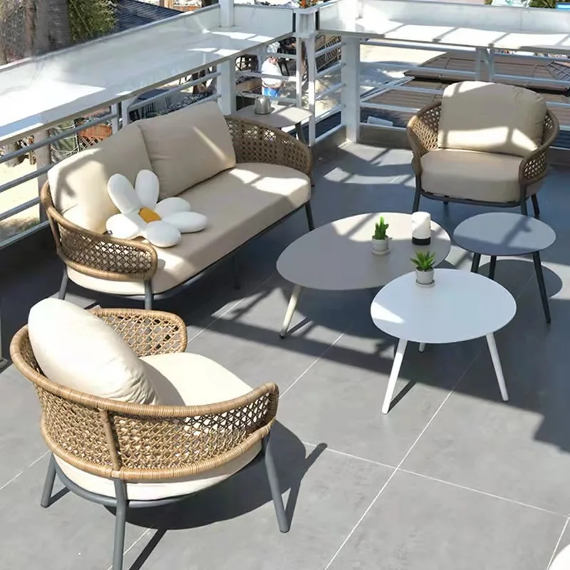 Villa-Innenhof Rattan-Stuhl Ferienhaus Outdoor-Garten-Sofa Gartenmöbel Outdoor-Sofa
