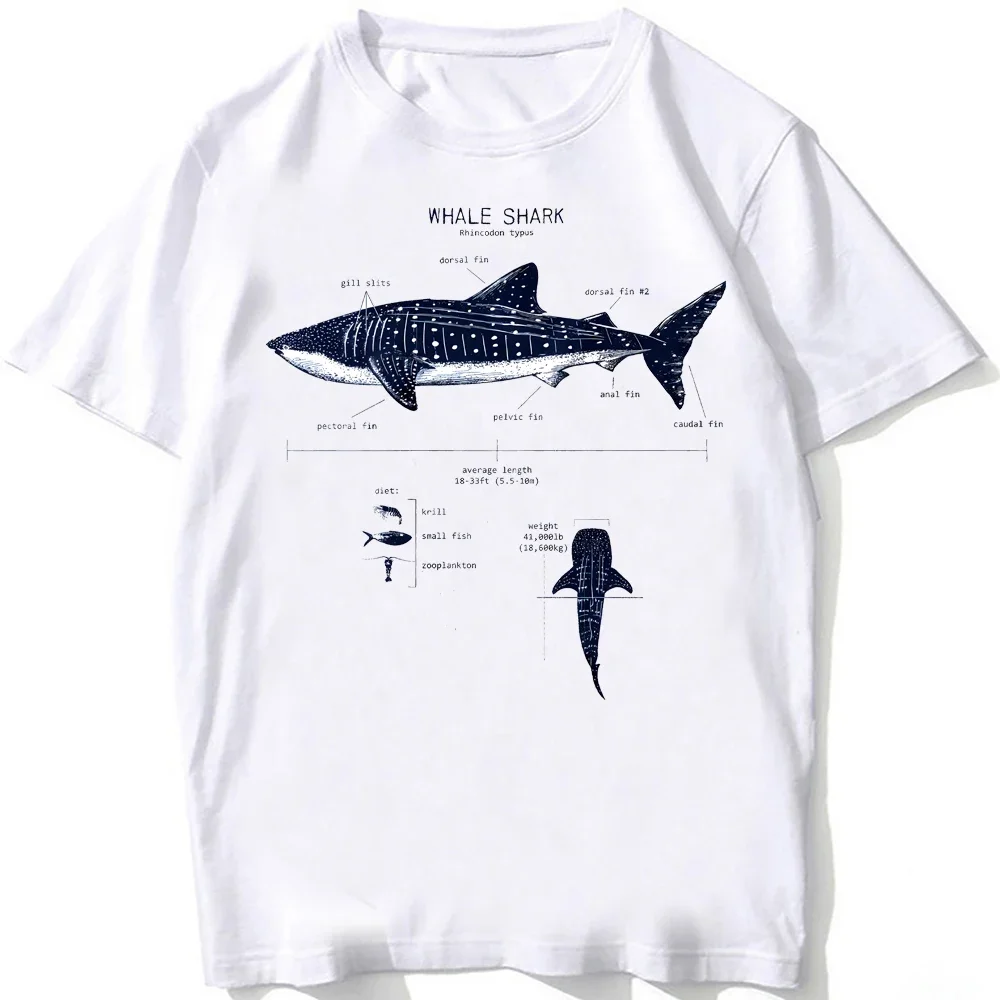 Walhai Anatomie Biologie T-shirt Unisex Frauen Hip Hop Casual T Shirts Frauen Strand Tauchen Weißes T-shirt Vintage frauen T-shirts