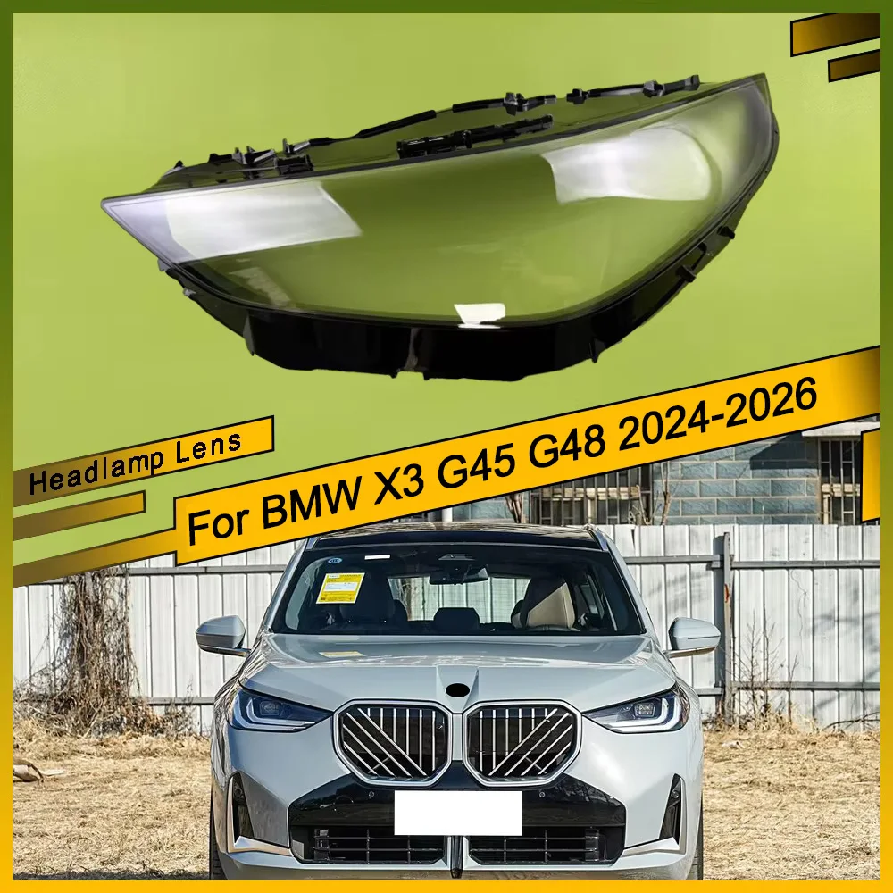 Für BMW X3 G45 G48 2024-2026 Frontscheinwerfer-Gehäuse Transparente Scheinwerferabdeckung Lampenschirm Plexiglas Ersatz für Original-Lampenschirm