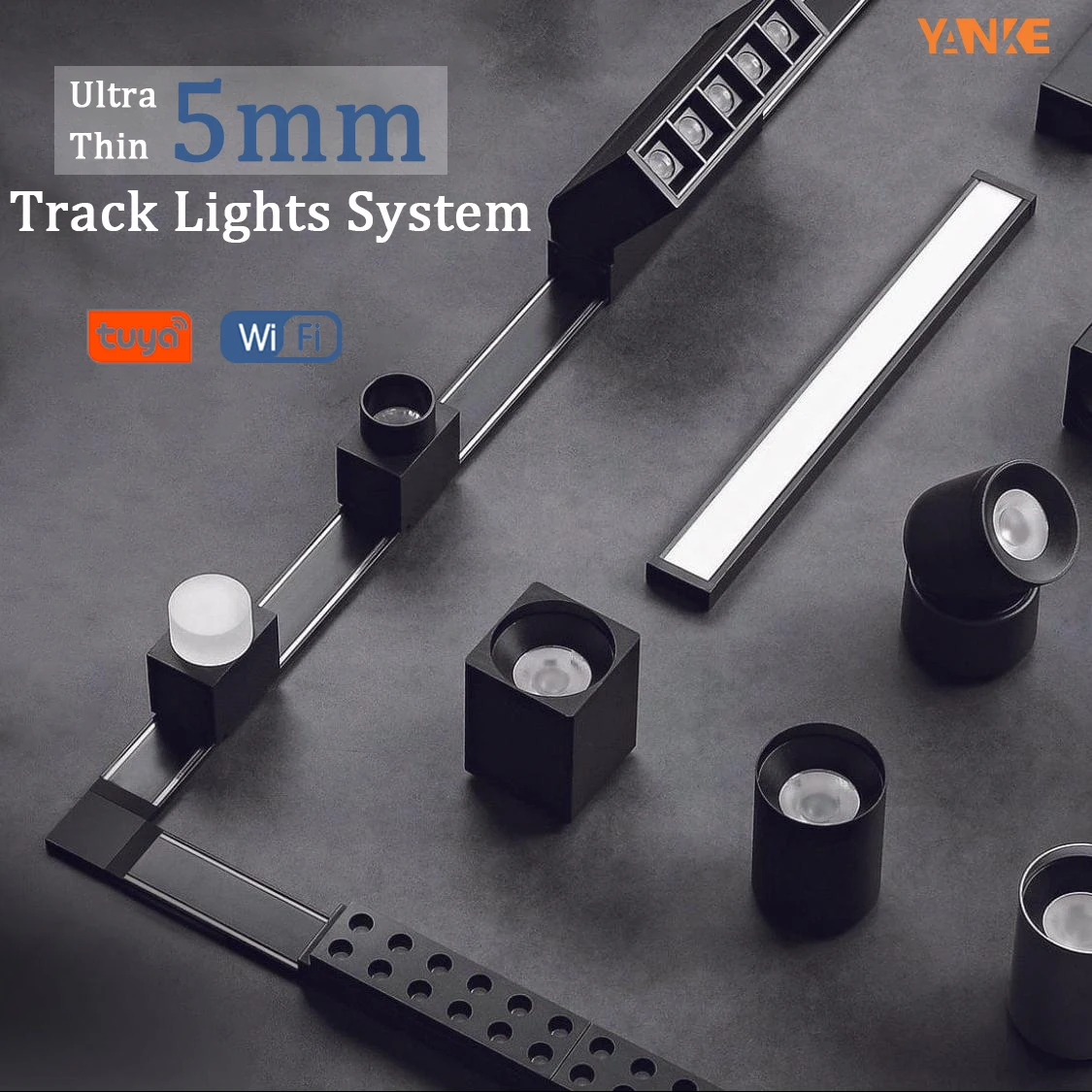 5mm Dünne LED Magnetische Schienenleuchte Lineares Magnet-Schienensystem für Deckenbeleuchtung, Schlanke DC48V Flutlicht-Spotbeleuchtung für Innenräume