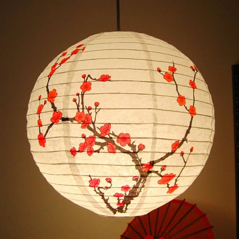 30/35cm Plum Blossom Runde Papier Laterne Lampe Schatten Chinesischen Orientalischen Stil Licht Restaurant Hochzeit Dekoration Wohnkultur geschenke