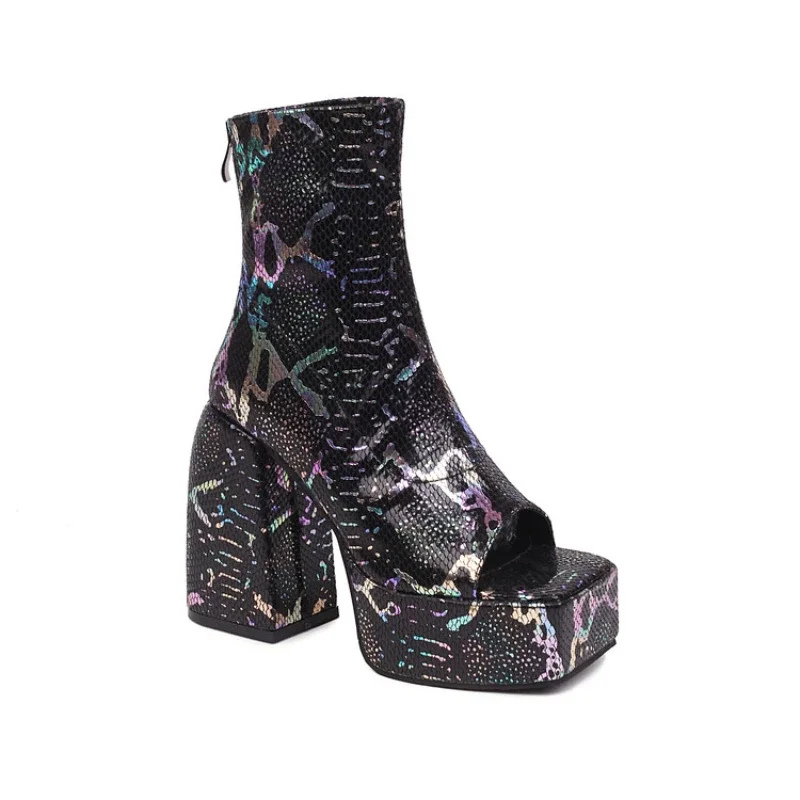 Neue sexy Fischmaul coole Stiefel High Heels 13cm Sandalen Party Hochzeit Frauen Sandalen 10 Farben Größe 34-43 schwarz pu Lederschuhe
