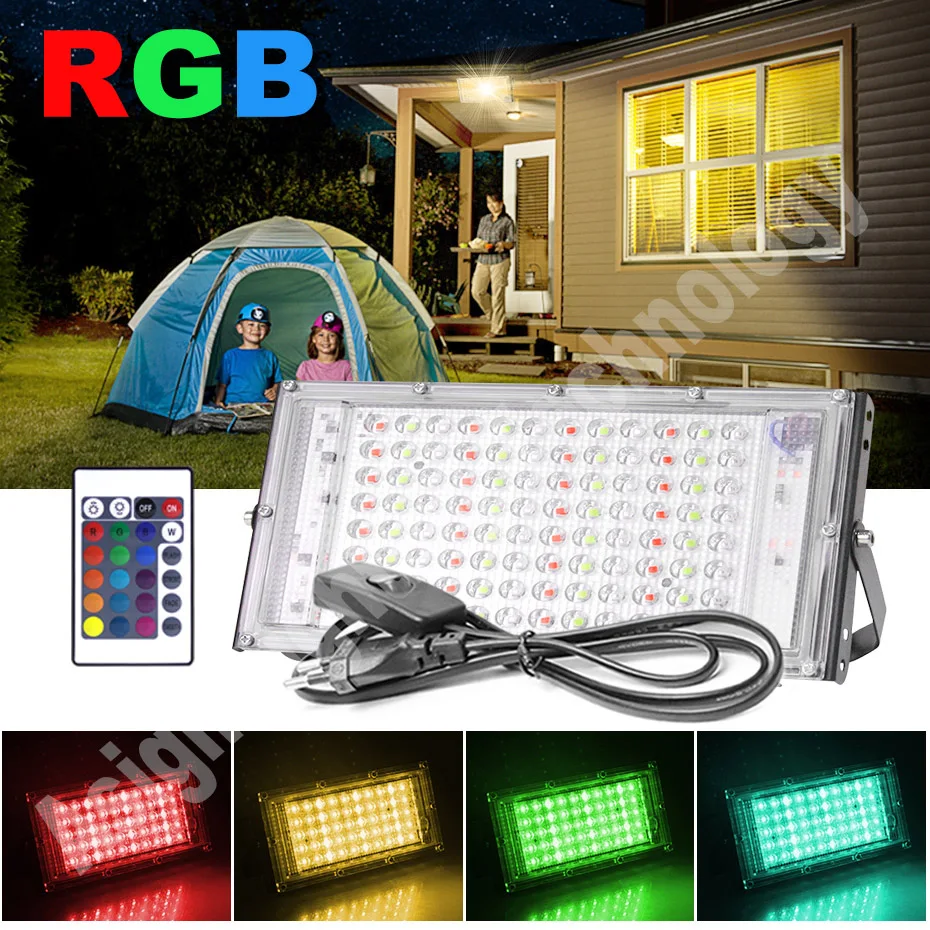 LED-Flutlicht 300W 220 W 50W RGB LED-Flutlicht AC 240V V LED-Straßen laterne wasserdicht IP65 Außen beleuchtung LED-Scheinwerfer