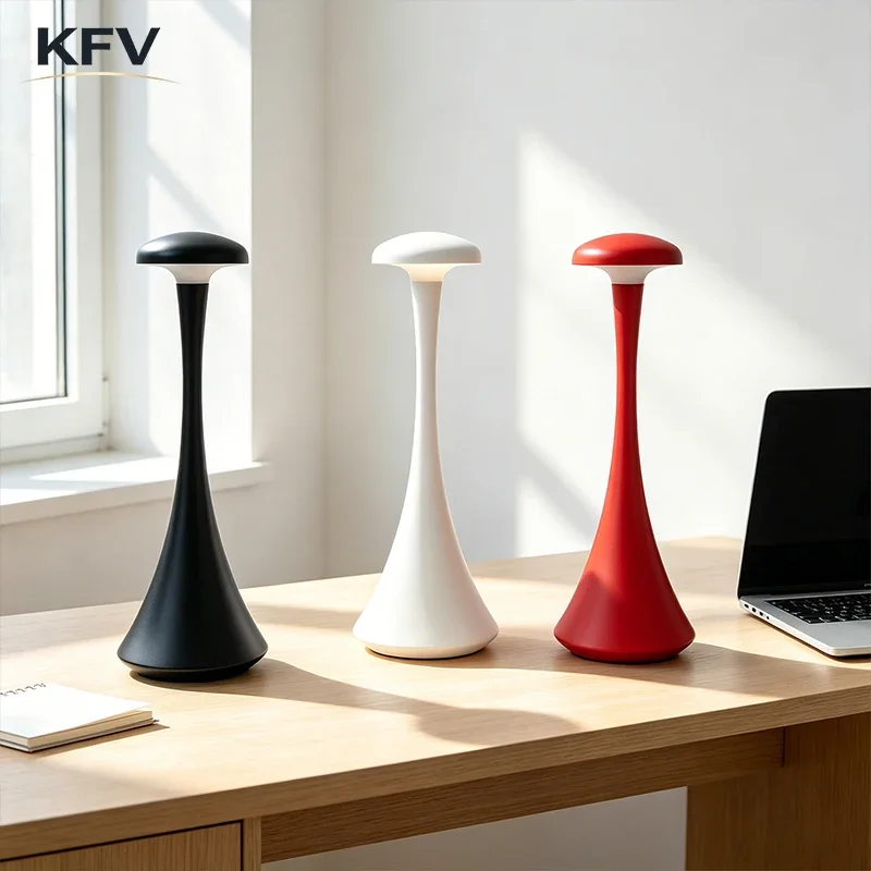 KFV Neue Pilz-Tischlampe, wiederaufladbare, kabellose Touch-Lampe, kreative Schreibtischleuchte, USB-C-Schreibtischlampe, Atmosphärenlicht für Hotelzimmer und Schlafzimmer светильник настольный table lamp schreibtisc