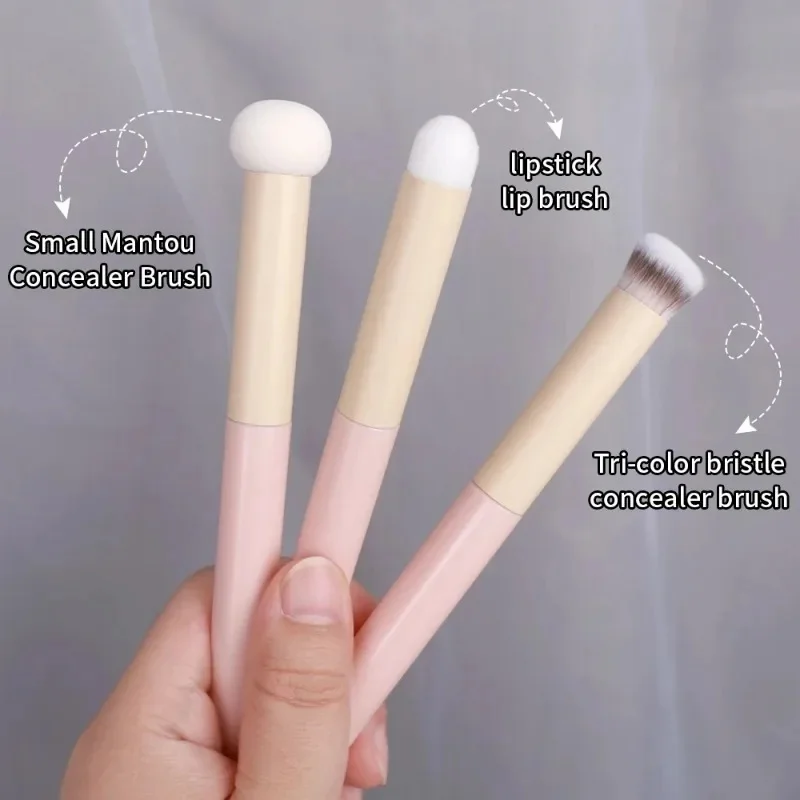 3-teiliges weiches Make-up-Pinsel-Set mit Pilzschwamm-Design für Concealer, Foundation, Konturierung und Lippen – Kosmetik-Beauty-Tools