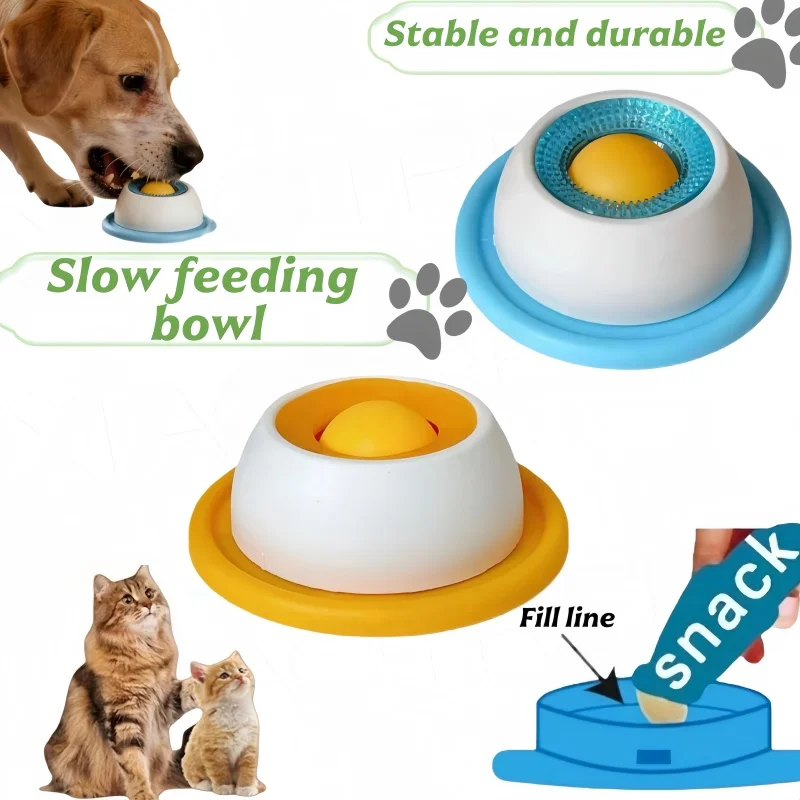 Lecknapf für Hunde/Katzen, Leckspielzeug für Haustiere, Slow-Food-Napf, rutschfester Lecknapf, Lernspielzeug, sorgt dafür, dass Hunde/Katzen das Lecken lieben.