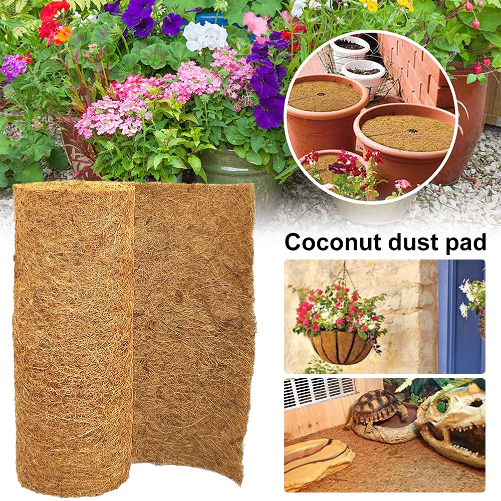 Natürliche Kokosnuss-Coco-Liner-Rolle, verdickte Kokosfaser-Rollmatte, Kokospalmen-Teppich für Pflanzgefäß, Hängekorb, Gartendekoration, Haustier-Pads
