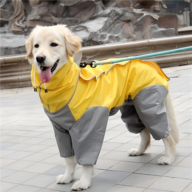 Outdoor-Hunde-Regenmantel, Overall, wasserdicht, Hundeanzüge, Regenumhang für mittelgroße und große Hunde, viereckige Kapuzenjacke, Poncho, Haustier-Regenmantel