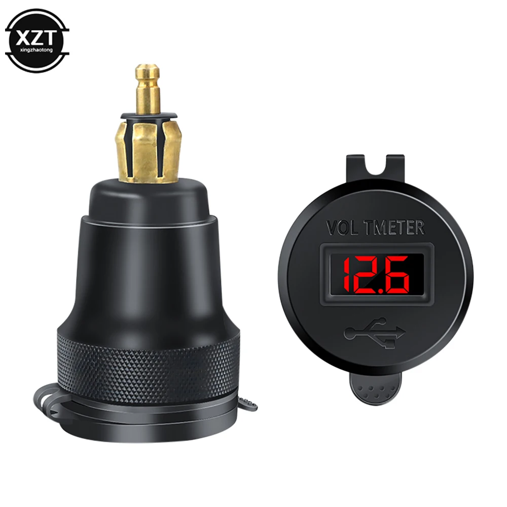 Auto Motorrad Zigarettenanzünder Dual USB Autoladegerät QC3.0 + QCPD Schnellladegerät 12-24V Aluminiumlegierung Ladeadapter für BMW