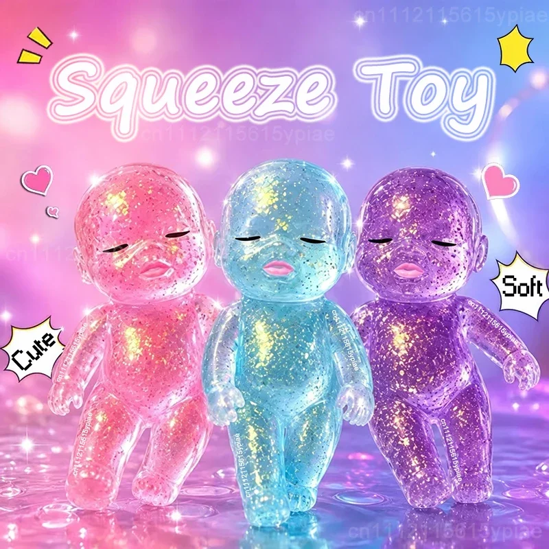 Anti-Stress-Quetschspielzeug in Niedlicher Babyform, Stressabbau-Spielzeug, Glänzendes Dehnbares Baby-Spielzeug mit Langsamer Aufstiegshöchse, Geschenk für Freunde 2026