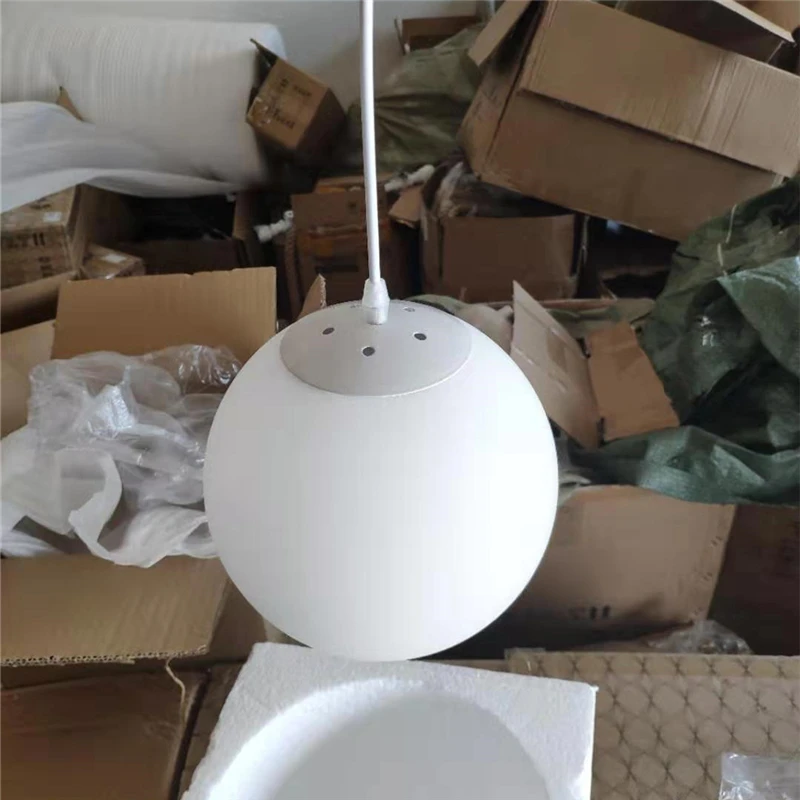 Weiße Glaskugel-Pendelleuchte, einfache moderne Wohnzimmerlampen, Restaurantleuchte, industrielles Dekor, Heimbeleuchtung, LED-Lampe