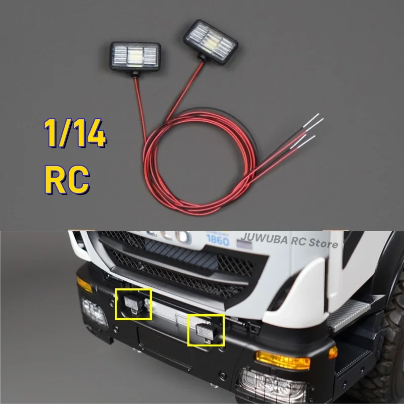1/14 RC Spielzeug Lkw Auto Scheinwerfer Rechteckige LED Licht Für Tamiya 1/14 RC Traktor Lkw Kipper Für 1/10 Crawler Teile Zubehör