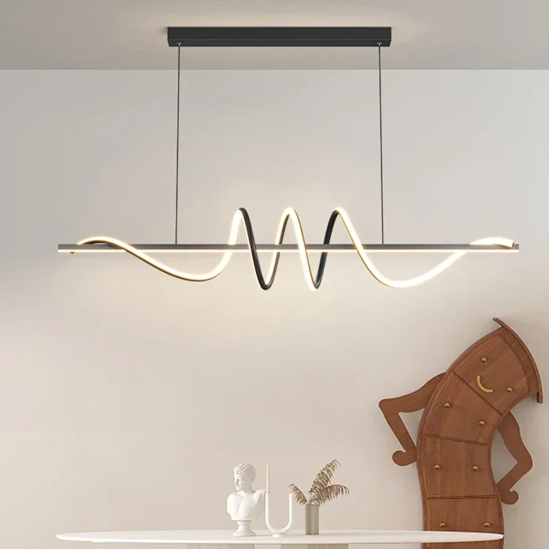 Moderne LED-Pendelleuchten für Esszimmer, Küche, Hängeleuchten, minimalistische Innenbeleuchtung, Heimdekoration, weiß, schwarz, Küchenlampen