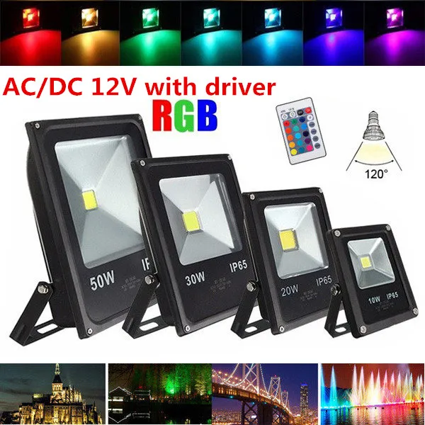 AC12V/DC12V 10W 20W 30W 50W RGB LED Flutlicht LED-Leuchte Projektor Außenlampe RGB Kaltweiß Neutralweiß Warmweiß