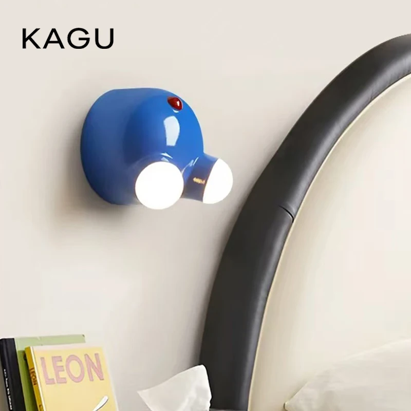 Nordic Blue Fat Wandlampe, Schlafzimmer-Wohnzimmer-Wandlampe, Arbeitszimmer-Wandlampe, Wandlampe, einfache und niedliche Wandlampe für Kinderzimmer