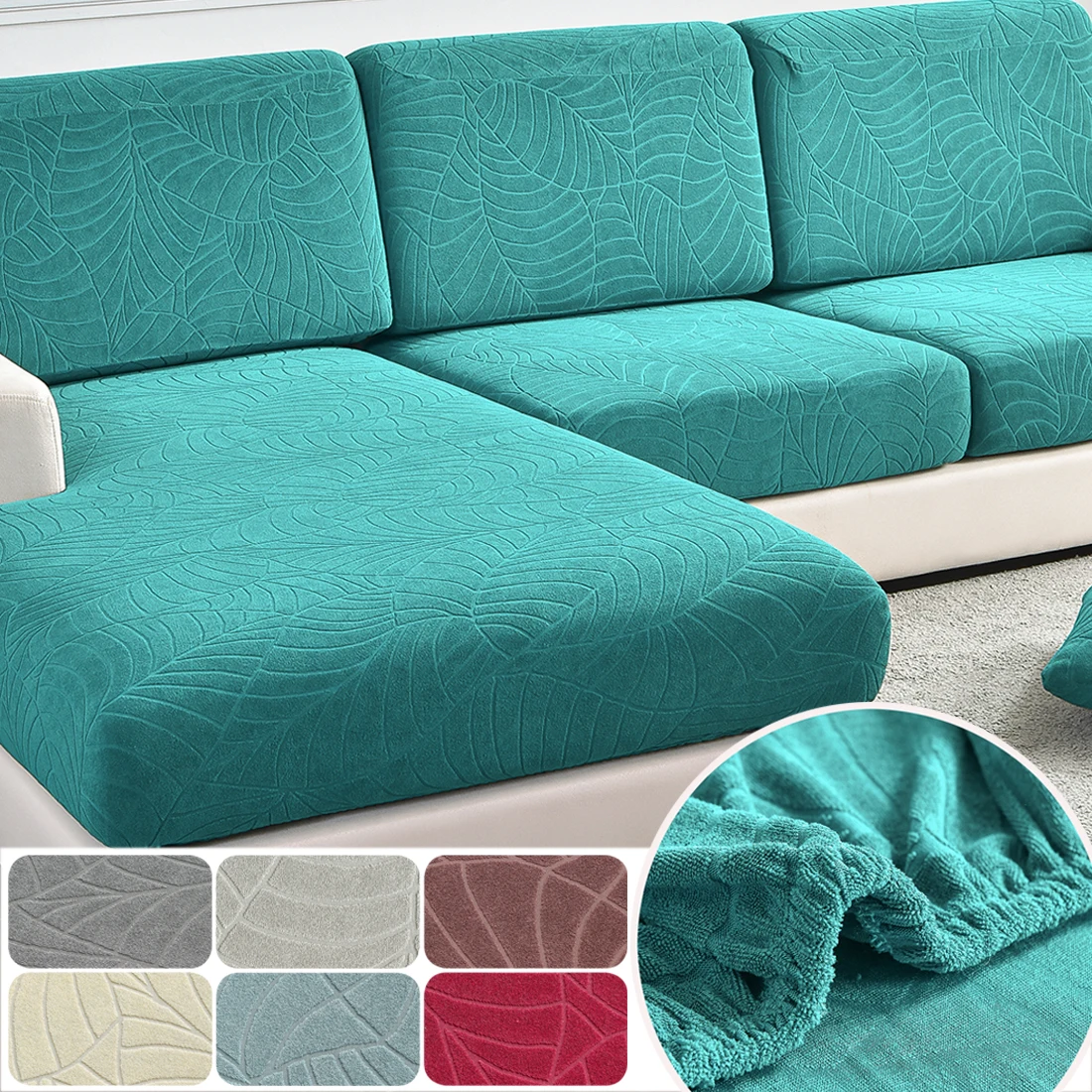Wasserdichter Sitzkissenbezug, Jacquard, elastischer Sofabezug, verstellbar, abnehmbarer Möbelschutz für Haustiere, Kinderstuhlbezug