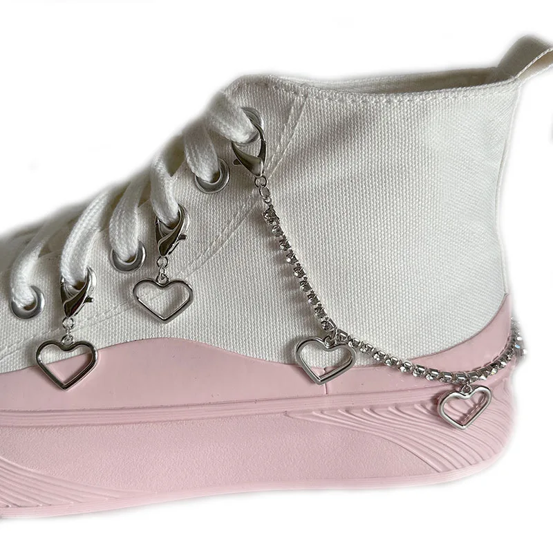 Mode Metall Schuhe Kette Männer Frauen Casual Schuh zubehör Seite Abnehmbare Schuh Dekoration DIY Hip hop punk Schuhe Charms