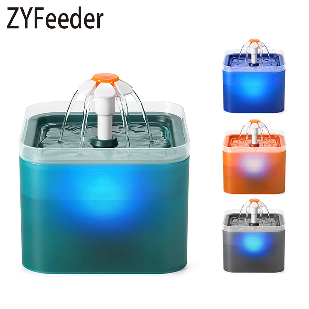 2L Automatische Katzen und Hunde Wasser Brunnen mit LED Beleuchtung USB Pet Wasser Dispenser mit Umlauf Filtring für Pet Feeder