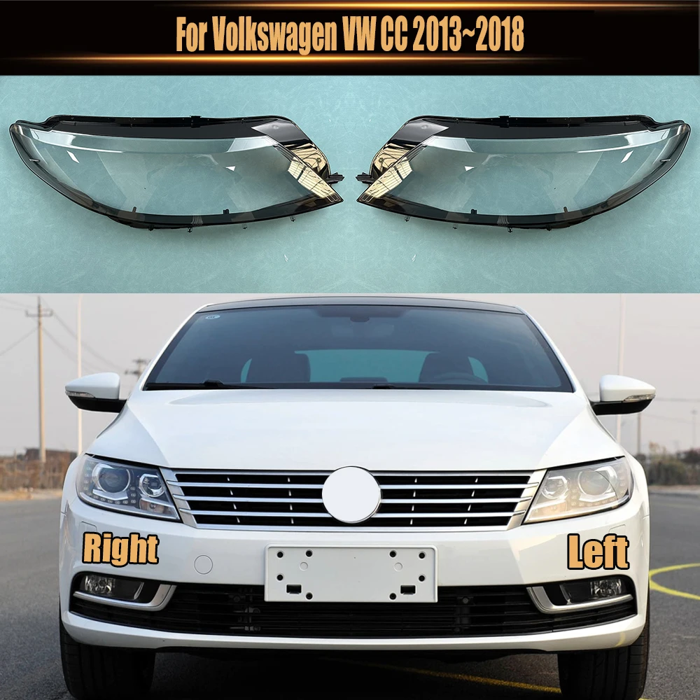 Für Volkswagen VW CC 2013~2018 Scheinwerfergehäuse Scheinwerferabdeckung Transparente Lampenschirm-Linse Plexiglas Ersatz für Original-Lampenschirm