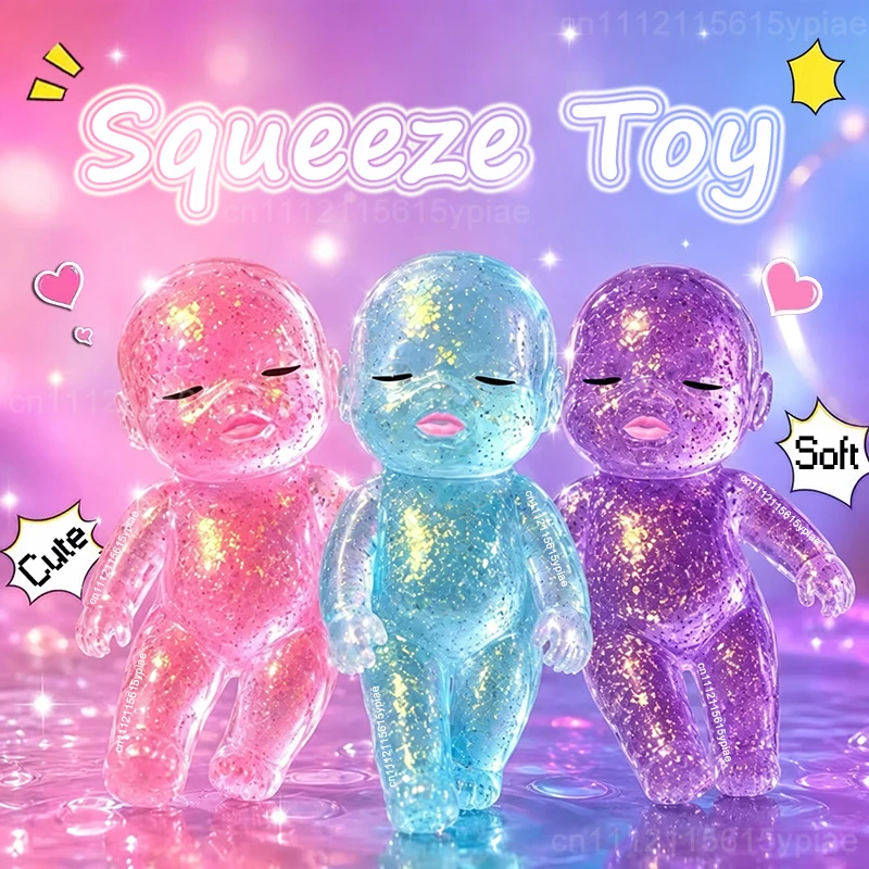 Anti-Stress-Quetschspielzeug in Niedlicher Babyform, Stressabbau-Spielzeug, Glänzendes Dehnbares Baby-Spielzeug mit Langsamer Aufstiegshöchse, Geschenk für Freunde 2026