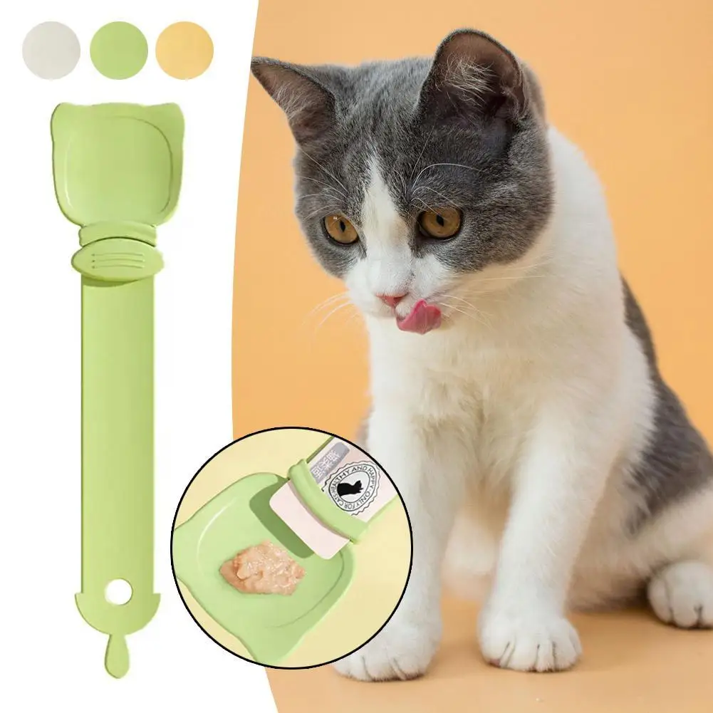 Cat Feeder Cat Strip Squeeze Löffel Pet Liquid Snack Löffel Liquid Feeding Food Squeezer ohne Rückstände Cat Feeder Pet Supplies