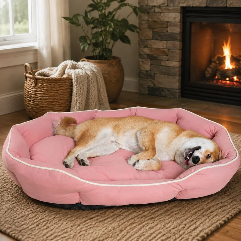 Geräumiges Haustier-Sofabett mit Weichem Kissen, Warme Schlafmatte für Hunde und Katzen in Kalten Jahreszeiten