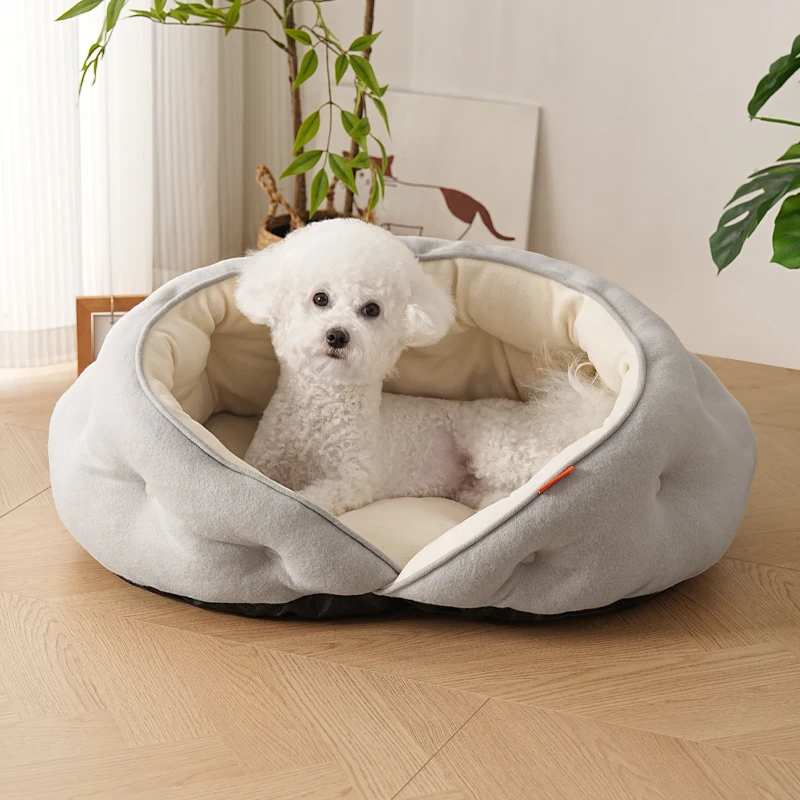 Hundebett für Große Mittlere Kleine Hunde, Waschbares Schlafbett für Welpen, Weiches Beruhigendes Katzenbett, Haustier-Sofabett, Rutschfester Boden