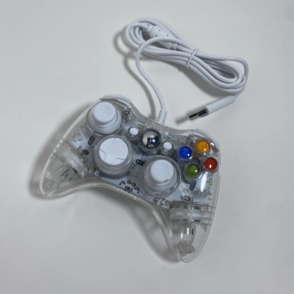 Transparenter Shell Gamepads Controller für Xbox 360 Computer USB Wired Joystick Gamepad für X-Box 360 PC