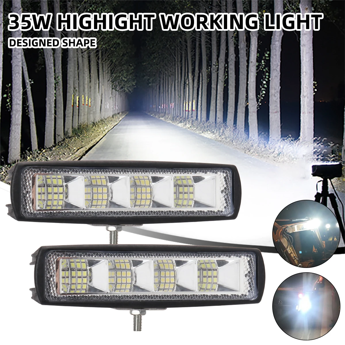 1/2 Stück Auto-Arbeitsleuchte LED-Leiste 24 LED Zusatzscheinwerfer für Offroad SUV ATV Traktor Boot LKW Bagger 12V 24V Arbeitsleuchte