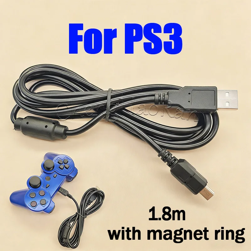 1 STÜCK USB-Ladekabel für PS3 Verlängerung Gamepad Kabel Für Playstation 3 Konsole Controller Draht Mit Magnetring Versorgungskabel