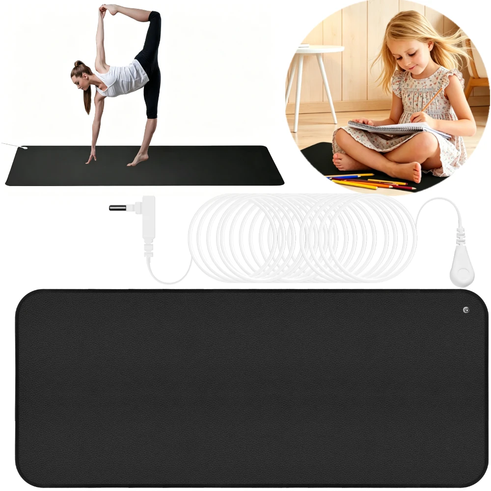 Erdungs- und Erdungsmatte mit Leitkabel, Lederunterlage für Gesundheit und Gleichgewicht, für Yoga, Schlaf, Schmerz- und Angstlinderung, antistatische Therapie