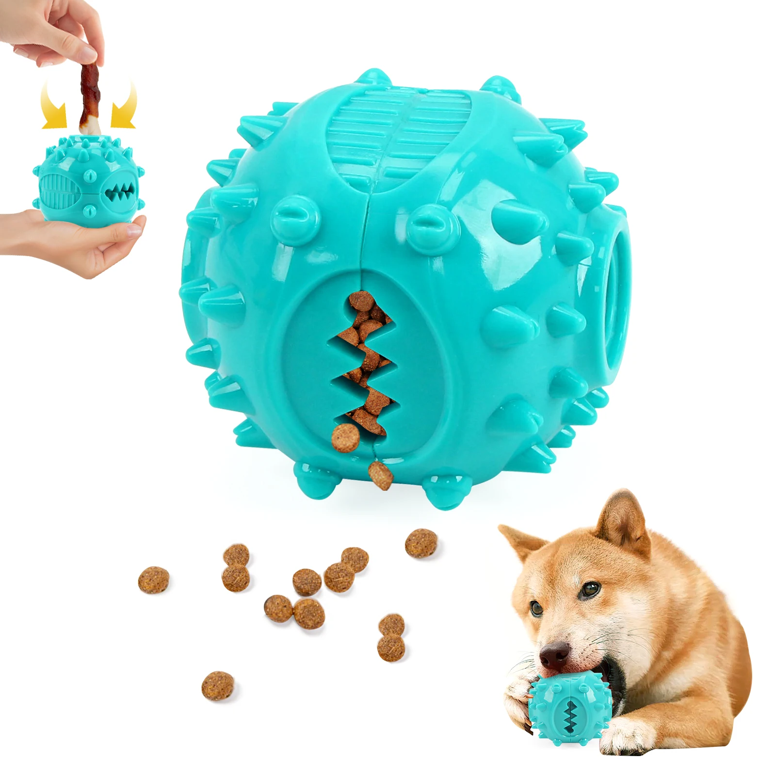 Hund Schleifen Zähne Spielzeug Kauen Spielzeug Reinigung Zähne Anti Biss Interaktive Training Undichte Lebensmittel Bälle Spielzeug Slow Food Pet Produkte
