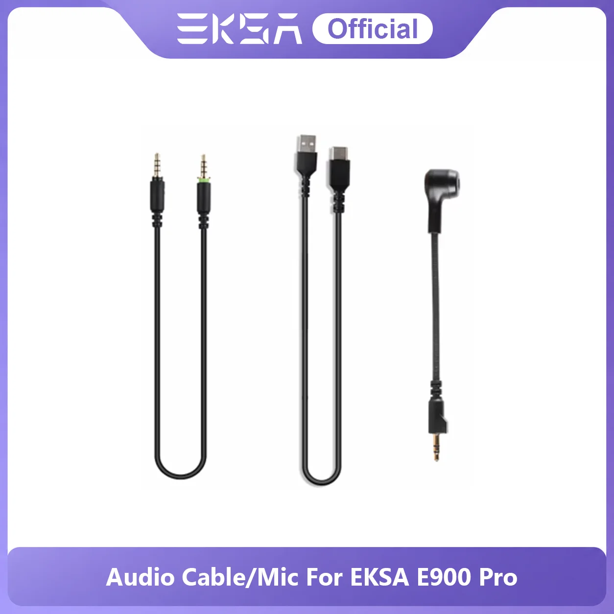 3,5-mm-Audiokabel USB-Typ-C-Kabel Abnehmbares Mikrofon-Ersatzset für EKSA E900 Pro Gaming-Kopfhörer Headset PC PS4 PS5 Xbox